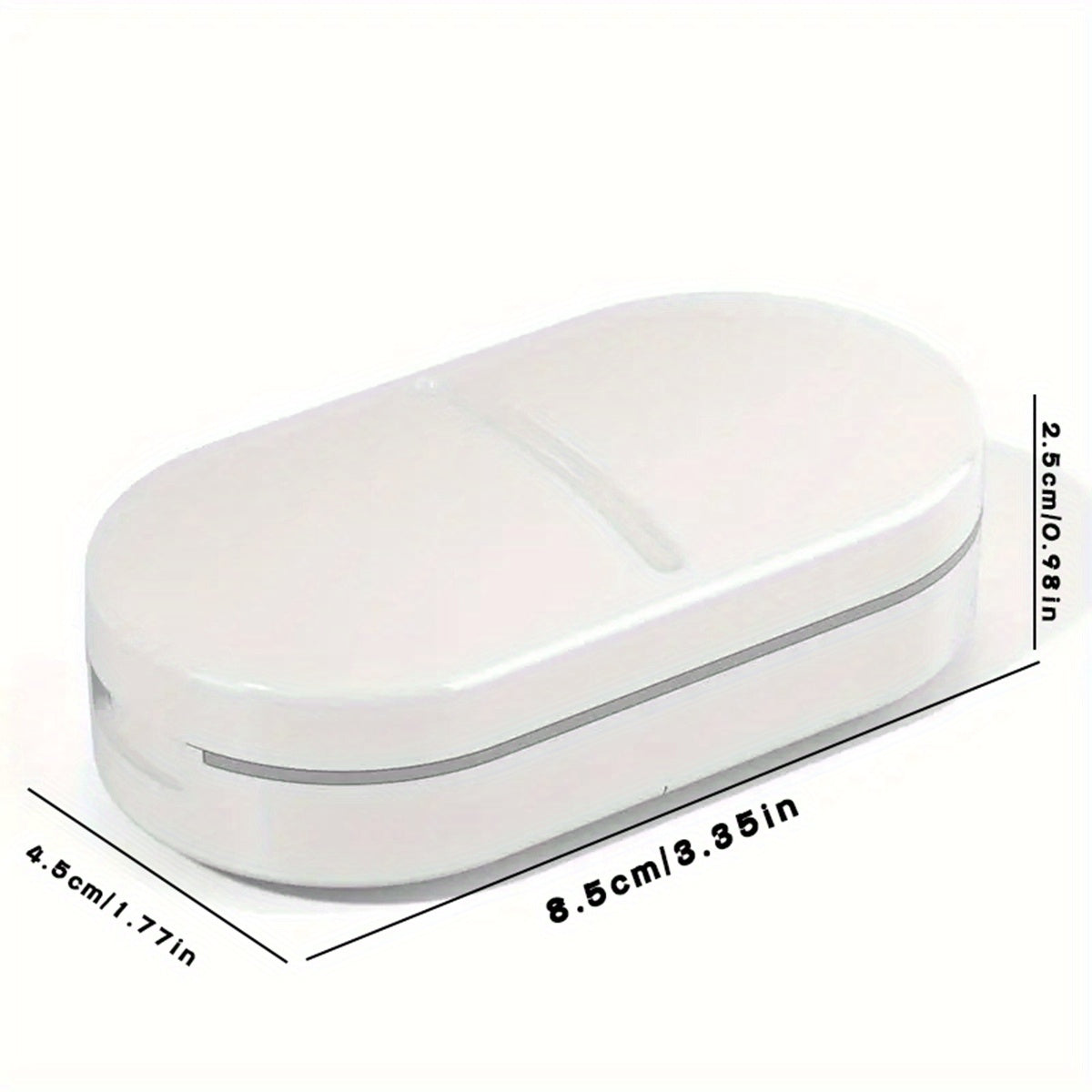 Синий и белый диспенсер для таблеток с разделителем, 2-в-1, портативная дорожная аптечка