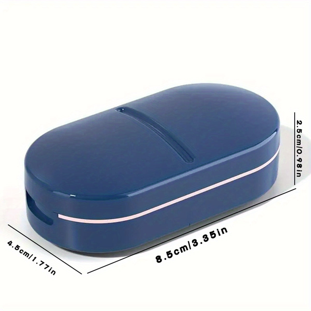 Синий и белый диспенсер для таблеток с разделителем, 2-в-1, портативная дорожная аптечка