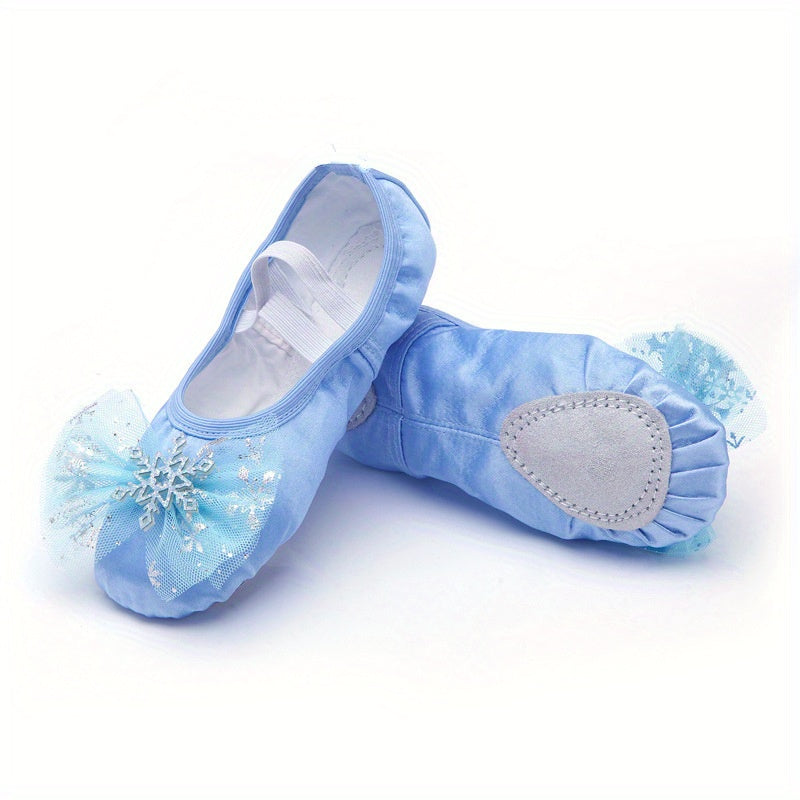 Girls Dance Shoes Non-Slip Canvas with Elastic Band for Performance