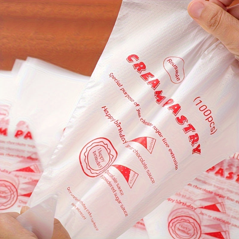 Disposable Pastry Bags 100 Pieces for Desserts Commercial Use