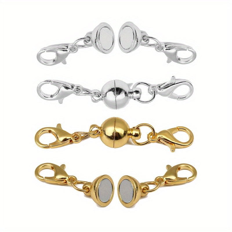 Set of 10 Round Jewelry Clasps and Connectors for Necklaces and Bracelets