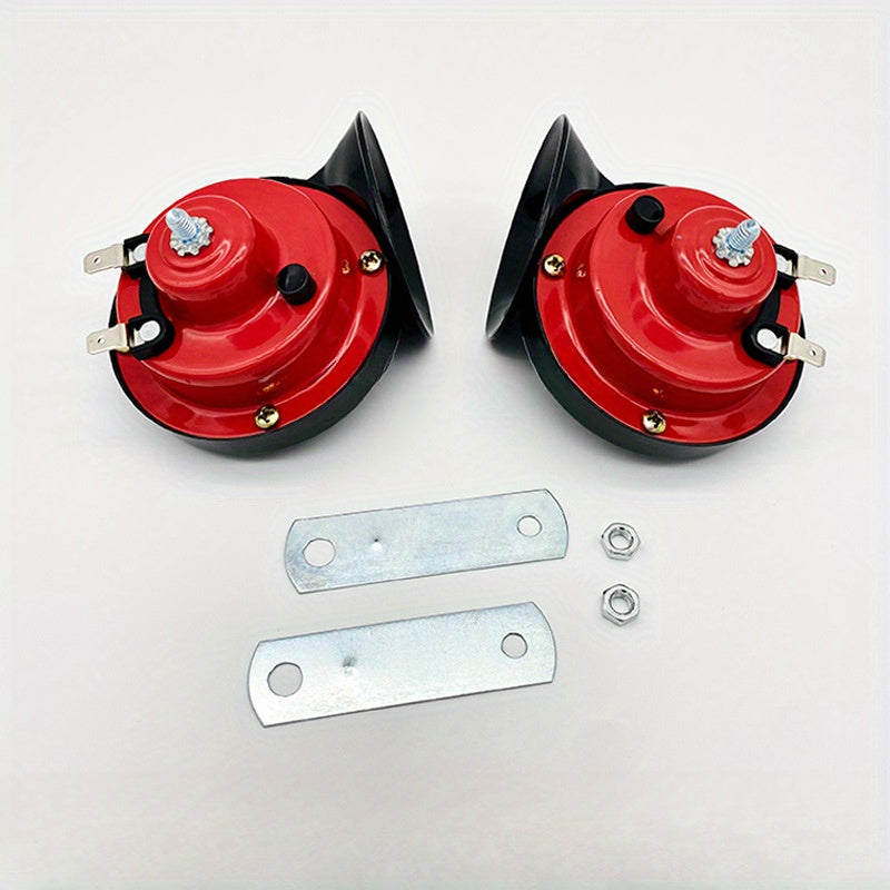 2PCS Super Loud 12V Electric Train Horns for Cars Trucks Boats Red