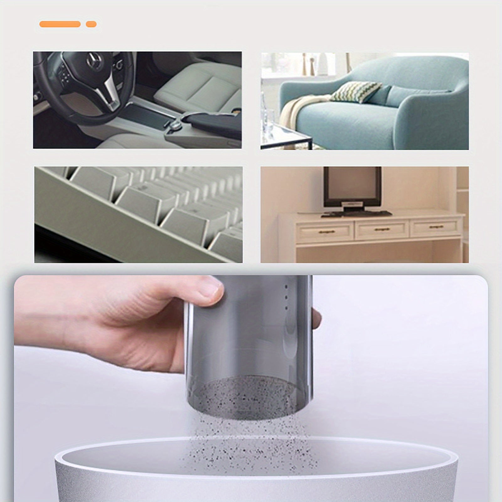 Cordless Handheld Car Vacuum Cleaner 2-in-1 Suction Blower with Charging Base