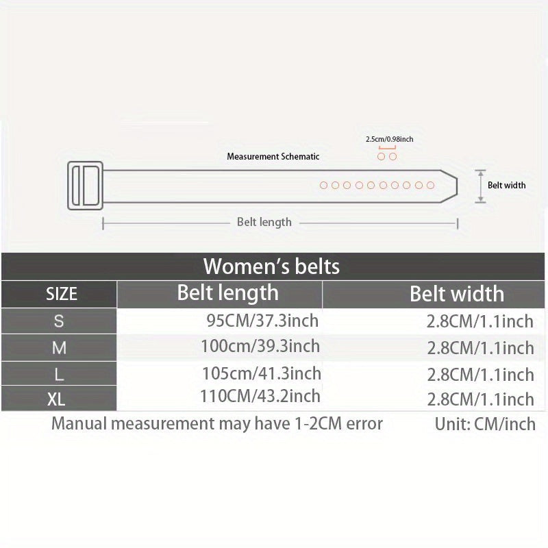 Women's Leather Belt with Double D Buckle for Casual Jeans and Pants