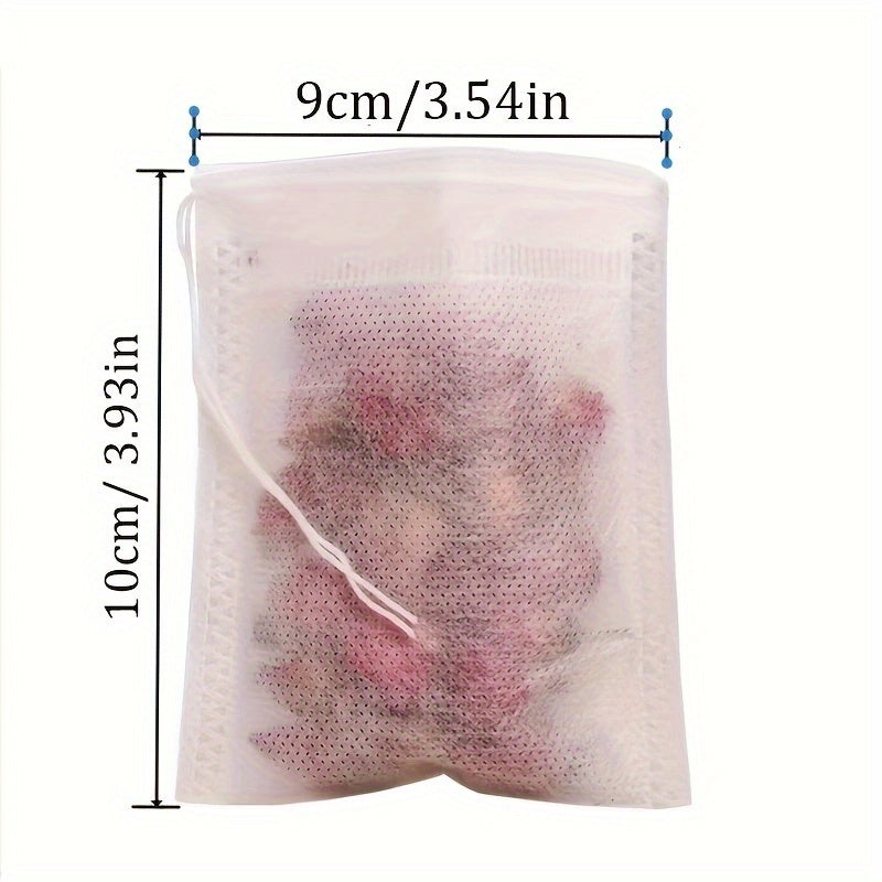 Paquete de 100 bolsas de té desechables con cuerda, tela no tejida de grado alimentario