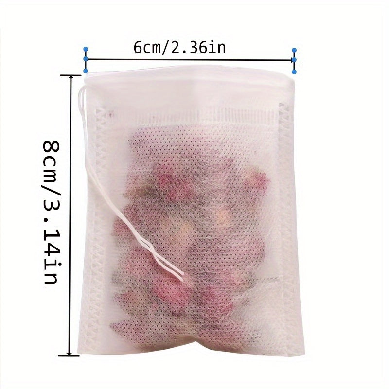 Paquete de 100 bolsas de té desechables con cuerda, tela no tejida de grado alimentario