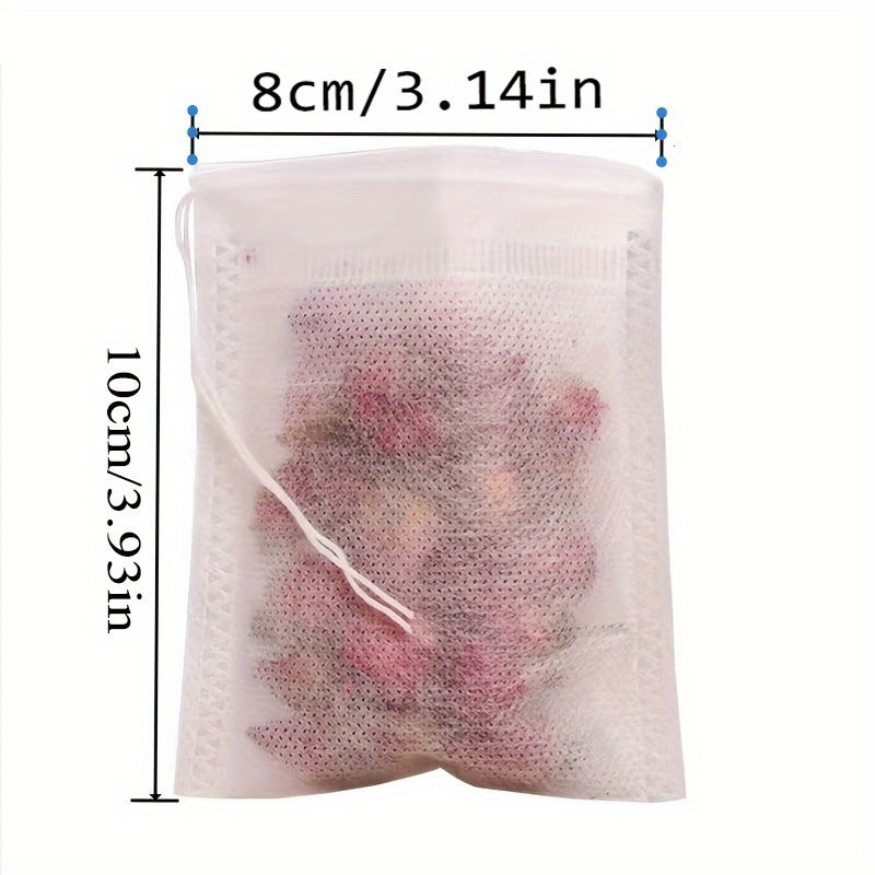 Paquete de 100 bolsas de té desechables con cuerda, tela no tejida de grado alimentario