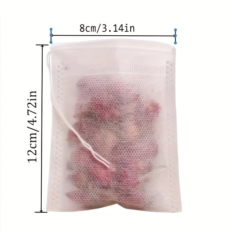 Paquete de 100 bolsas de té desechables con cuerda, tela no tejida de grado alimentario