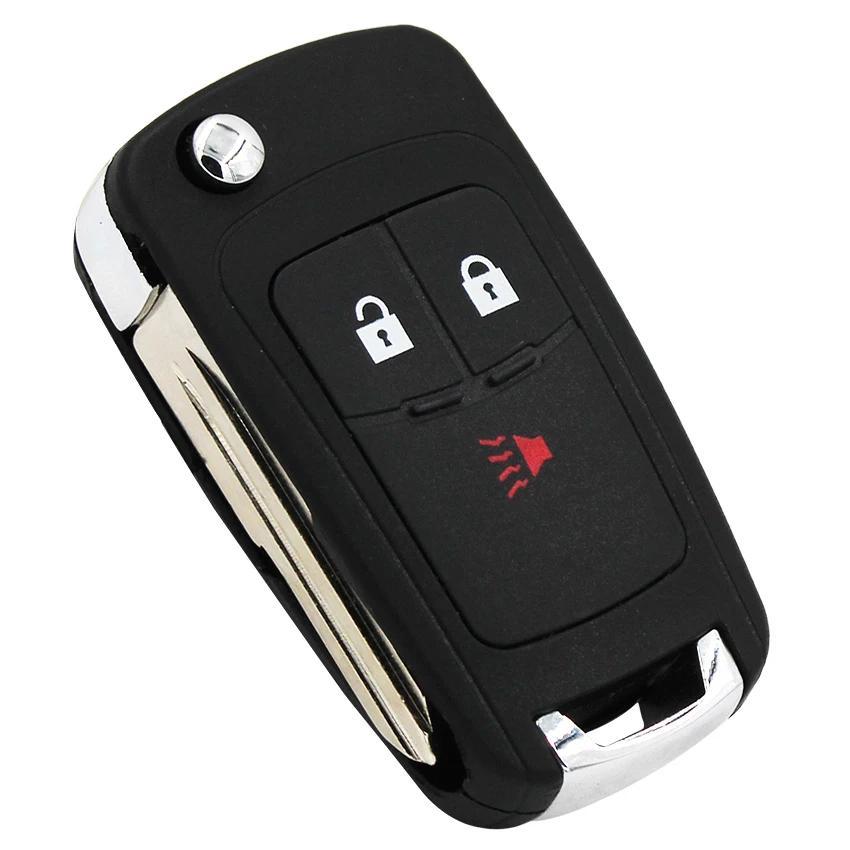 Universal 3-Button Flip Key Fob Case ABS Material Replacement for Car