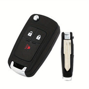 Universal 3-Button Flip Key Fob Case ABS Material Replacement for Car