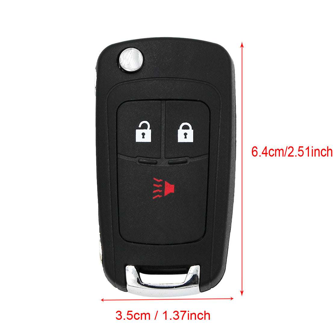 Universal 3-Button Flip Key Fob Case ABS Material Replacement for Car