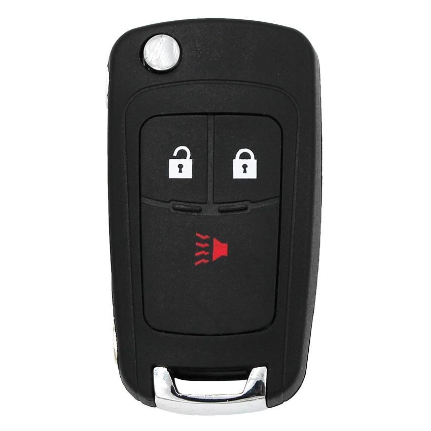 Universal 3-Button Flip Key Fob Case ABS Material Replacement for Car