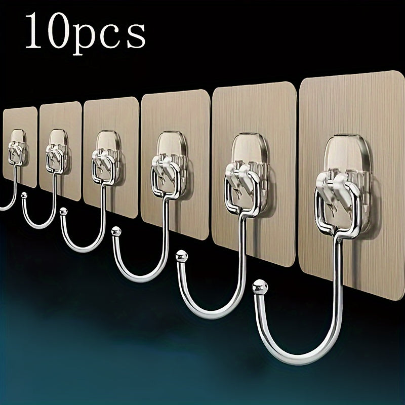 Paquete de 5 o 10 ganchos adhesivos para paredes para baño, cocina, habitación, colgar