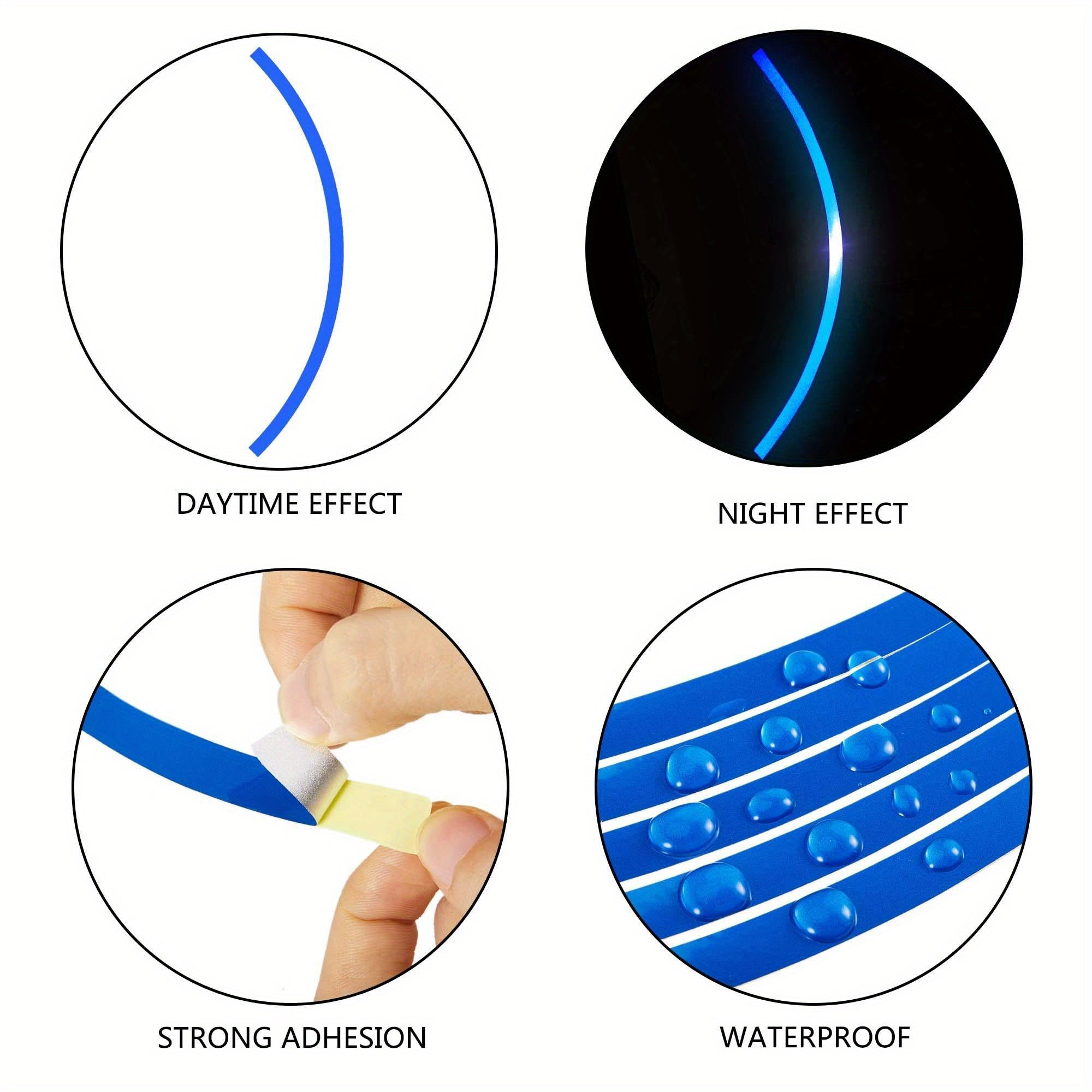 Universal Car Wheel Tire Stickers Reflective Rim Tape Motorcycle Decals