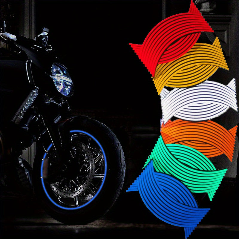 Universal Car Wheel Tire Stickers Reflective Rim Tape Motorcycle Decals