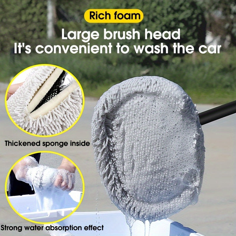 Car Wash Chenille Mop with Soft Plush Brush for Car Cleaning and Maintenance