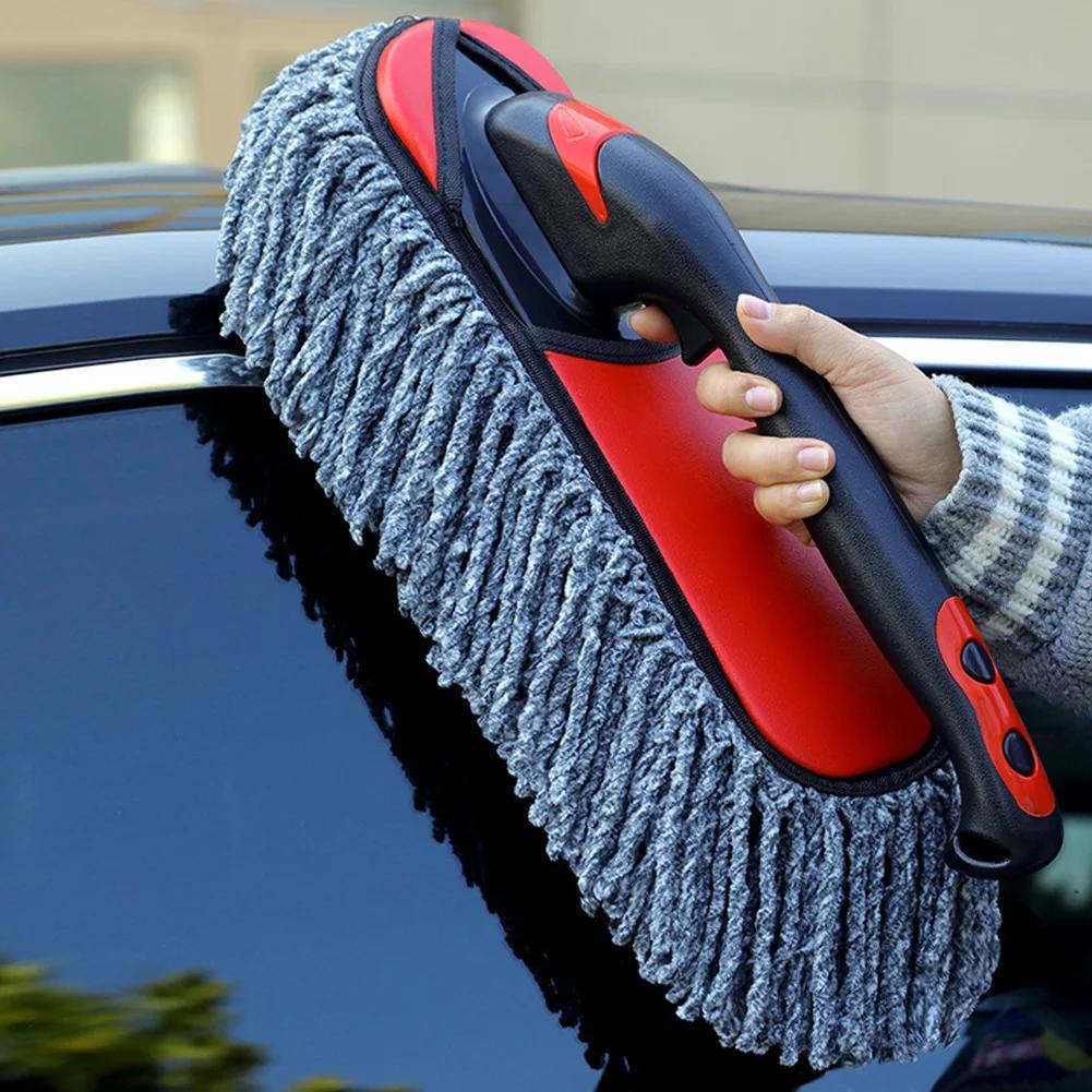 Extendable Car Duster with Plush Non-Scratch Brush for Gentle Dusting at Home and Car