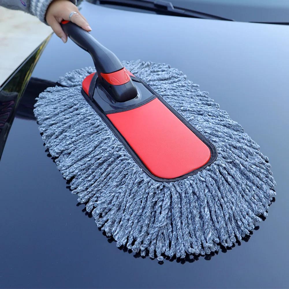 Extendable Car Duster with Plush Non-Scratch Brush for Gentle Dusting at Home and Car