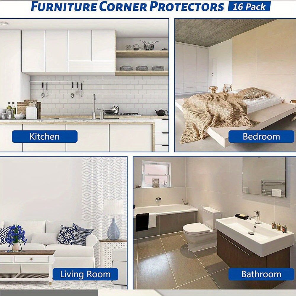 10 Pieces Transparent Corner Protectors for Furniture Cabinets Glass Tables