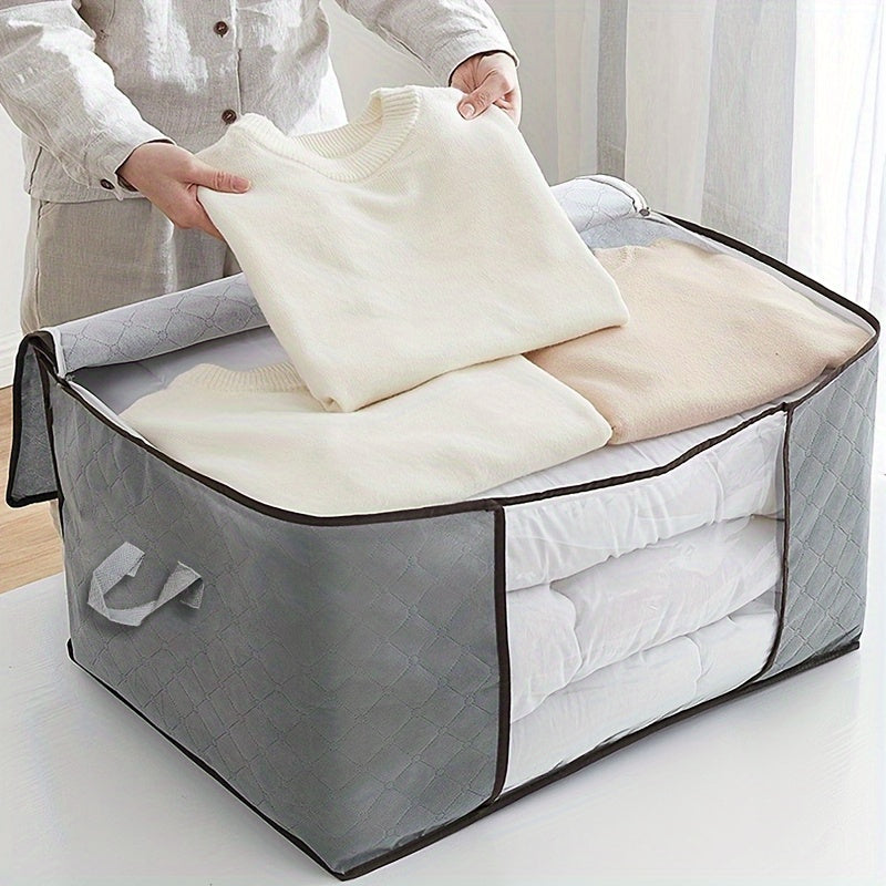 Foldable Clothes Storage Organizer with Clear Window and Zippered Closure