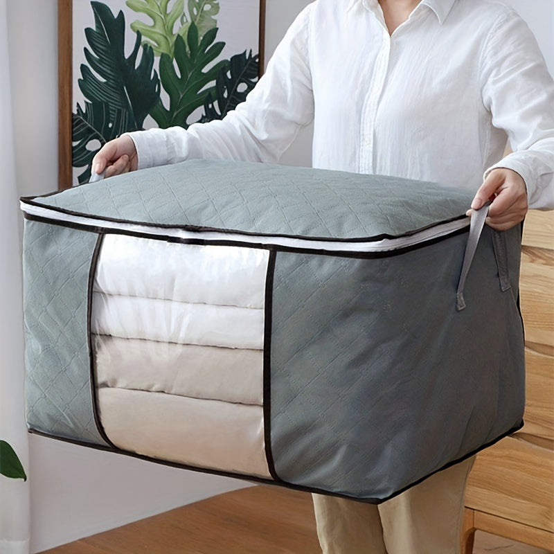 Foldable Clothes Storage Organizer with Clear Window and Zippered Closure