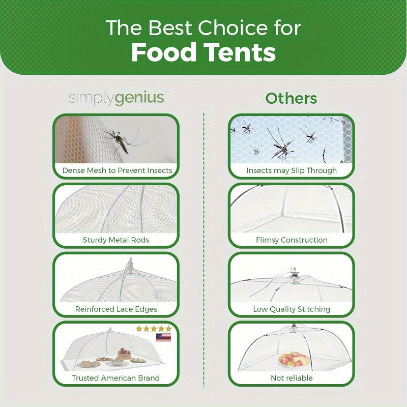 White Foldable Large Food Covers for Restaurants and Food Trucks Dust-Proof Picnic Net Food Covers