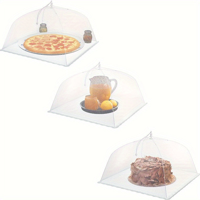 White Foldable Large Food Covers for Restaurants and Food Trucks Dust-Proof Picnic Net Food Covers