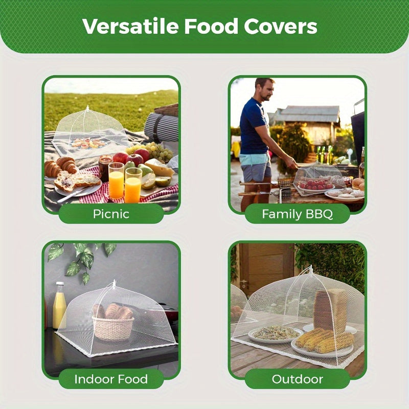 White Foldable Large Food Covers for Restaurants and Food Trucks Dust-Proof Picnic Net Food Covers