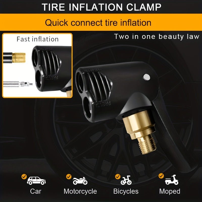 Universal Inflation Chuck 2-in-1 Tire Nozzle Pump Accessories for Car Motorcycle