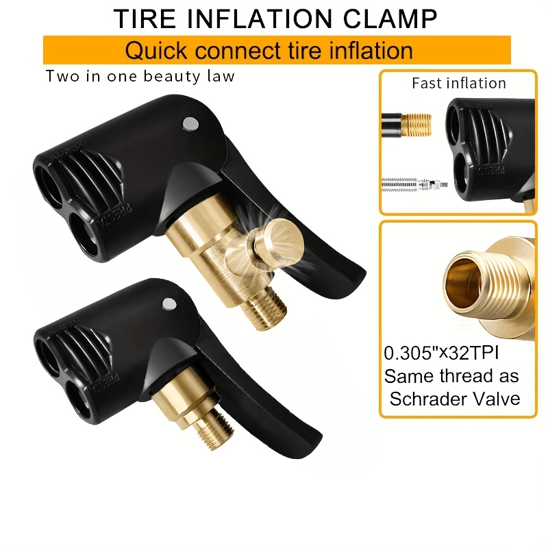 Universal Inflation Chuck 2-in-1 Tire Nozzle Pump Accessories for Car Motorcycle