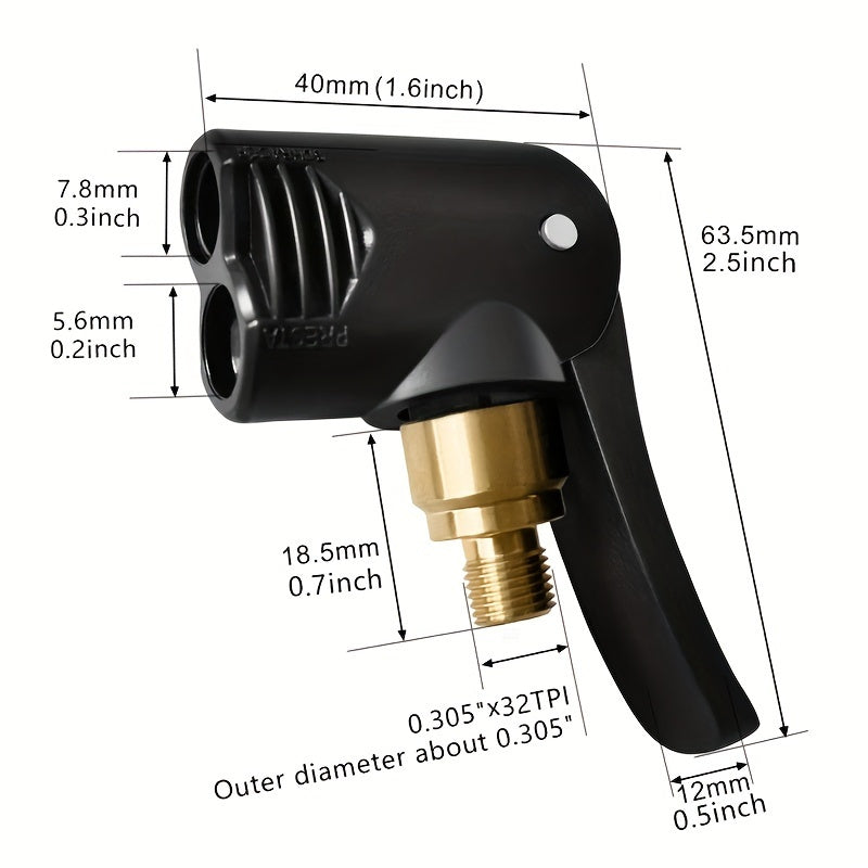 Universal Inflation Chuck 2-in-1 Tire Nozzle Pump Accessories for Car Motorcycle