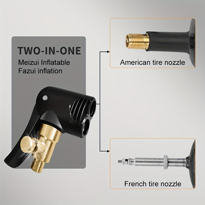 Universal Inflation Chuck 2-in-1 Tire Nozzle Pump Accessories for Car Motorcycle