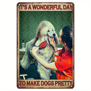 Dog Wall Art Metal Tin Sign for Home Decor, Pet Shop, Bar, Cafe, Restaurant