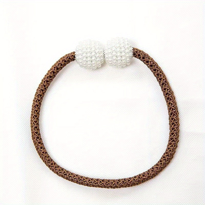 Set of 2 Magnetic Curtain Tiebacks Heavy Duty Rope Clips for Living Room and Office