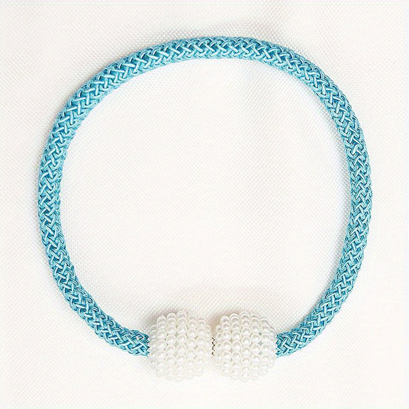 Set of 2 Magnetic Curtain Tiebacks Heavy Duty Rope Clips for Living Room and Office