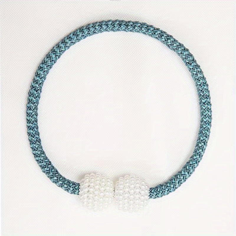 Set of 2 Magnetic Curtain Tiebacks Heavy Duty Rope Clips for Living Room and Office