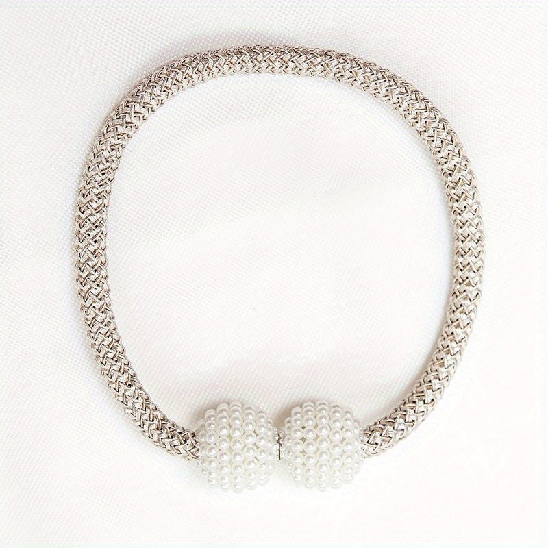 Set of 2 Magnetic Curtain Tiebacks Heavy Duty Rope Clips for Living Room and Office