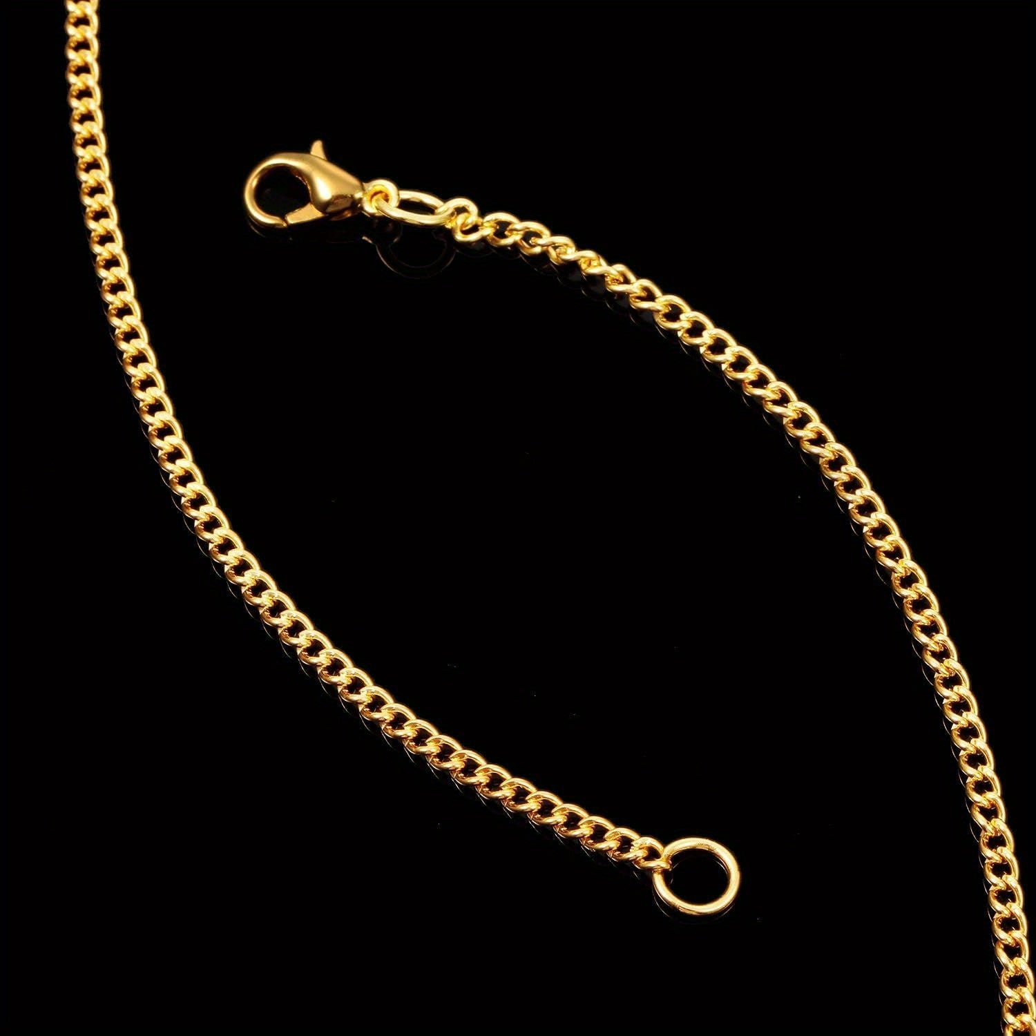 24 Golden Plated Necklace Chains with Lobster Clasps for Women Jewelry Making Supplies