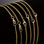 24 Golden Plated Necklace Chains with Lobster Clasps for Women Jewelry Making Supplies