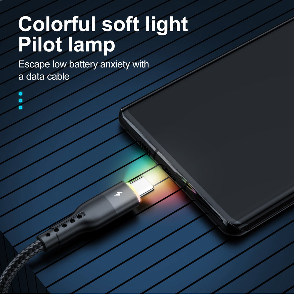 USB-C Charging Cable for Smartphones Fast Data Transfer Nylon 1m 2m 3m