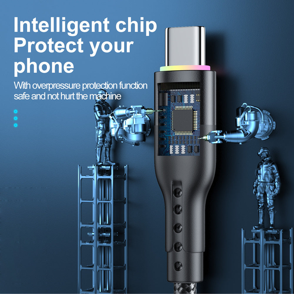 USB-C Charging Cable for Smartphones Fast Data Transfer Nylon 1m 2m 3m