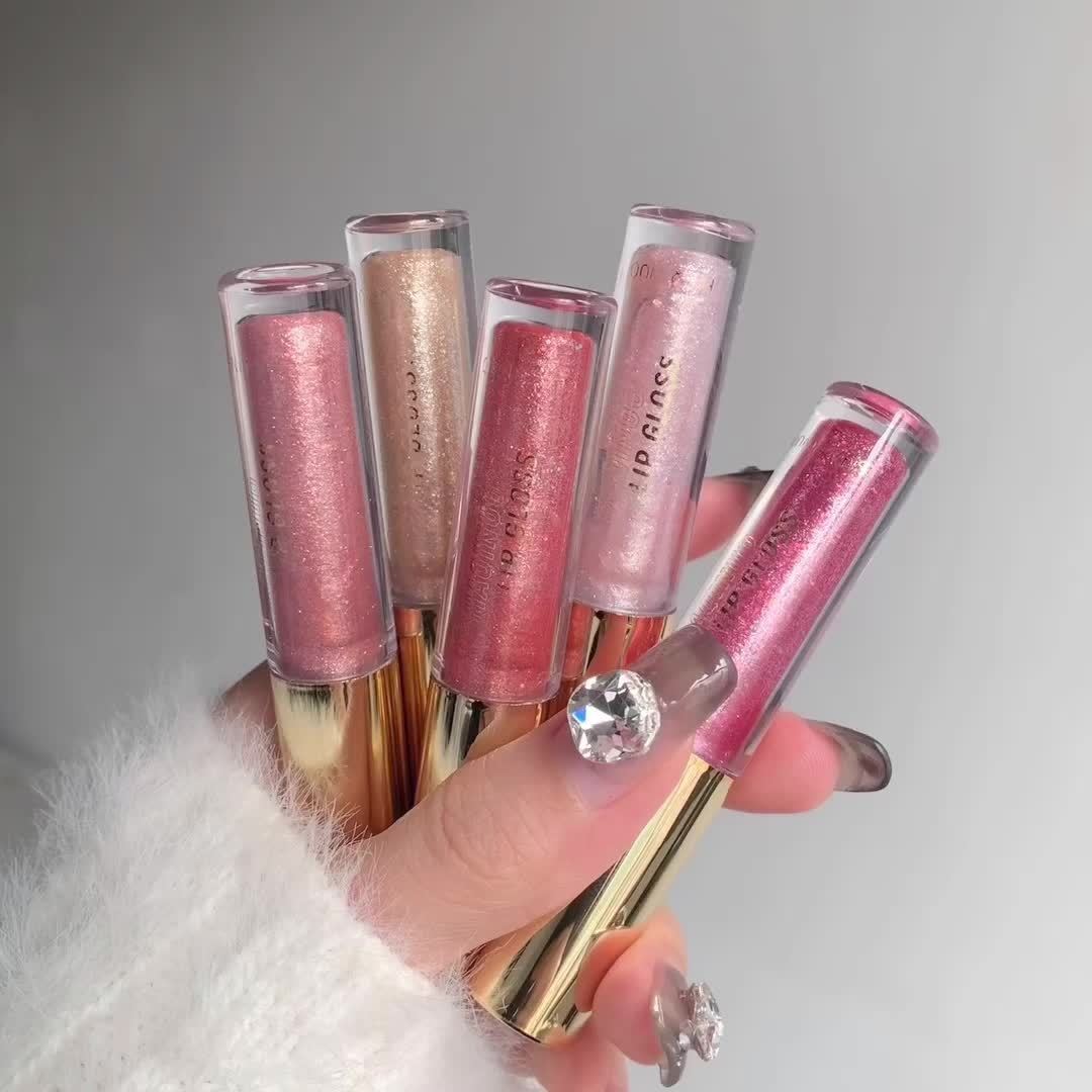 Set de brillo de labios brillante a prueba de agua con gel de color y bálsamo labial para otoño invierno