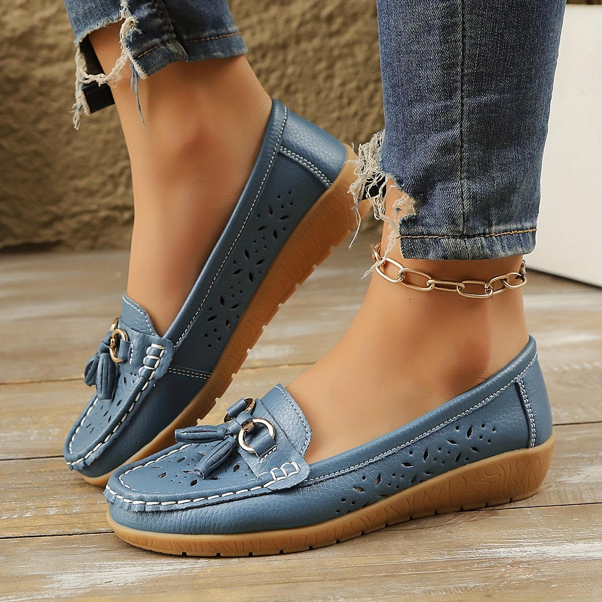 Women Breathable Casual Wedge Flats Plus Size Summer Shoes