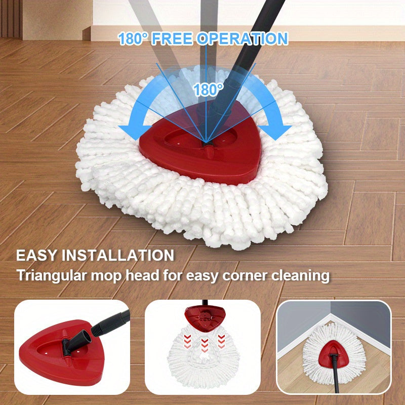 Spin Mop Set with 360° Rotating Bucket and Microfiber Pads for Easy Cleaning