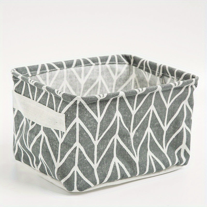 Foldable Fabric Storage Basket with Handle for Home Organization and Decoration