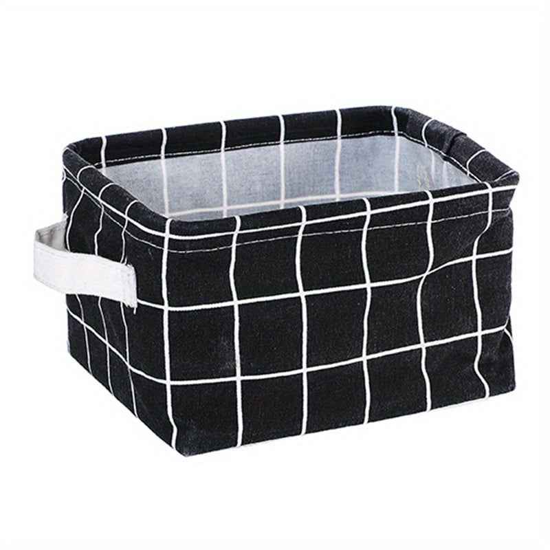 Foldable Fabric Storage Basket with Handle for Home Organization and Decoration