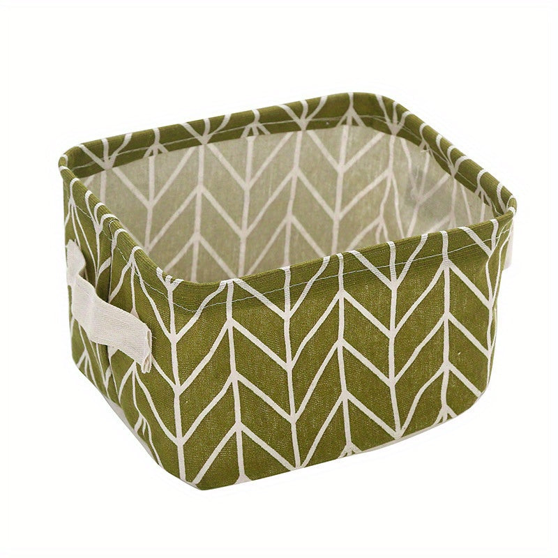 Foldable Fabric Storage Basket with Handle for Home Organization and Decoration
