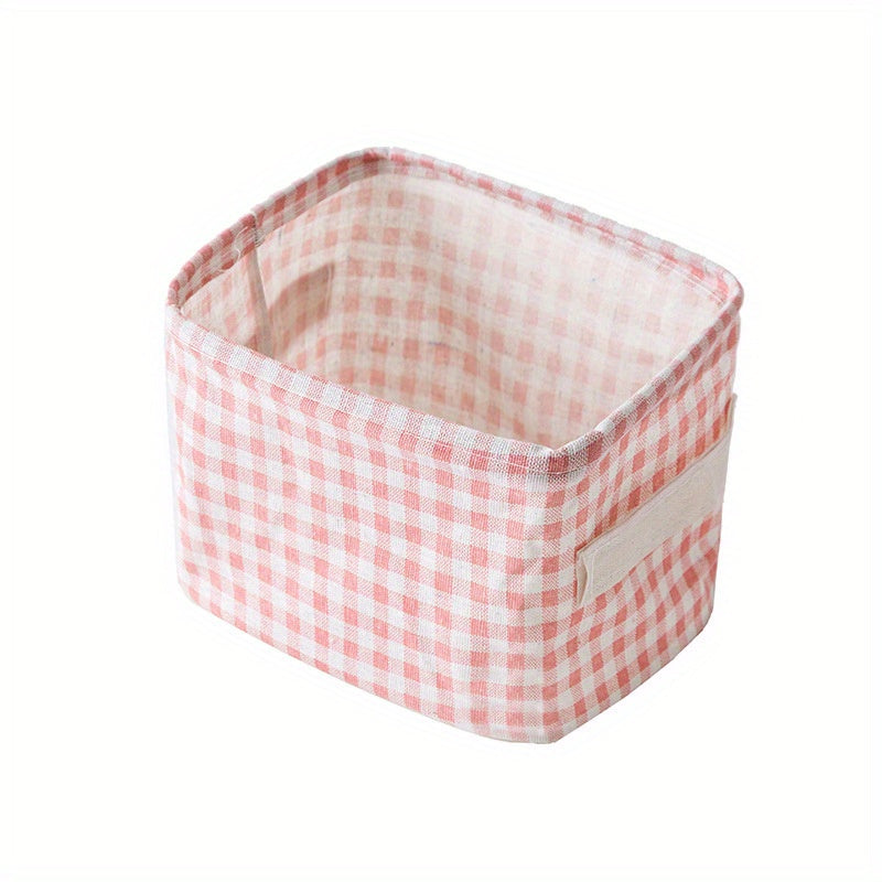 Foldable Fabric Storage Basket with Handle for Home Organization and Decoration