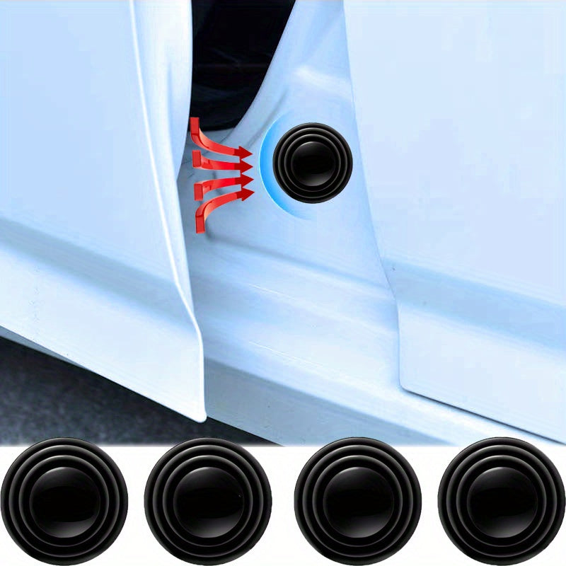 8 Pcs Car Door Trunk Sound Insulation Pads Thick Silicone Shock Absorbers