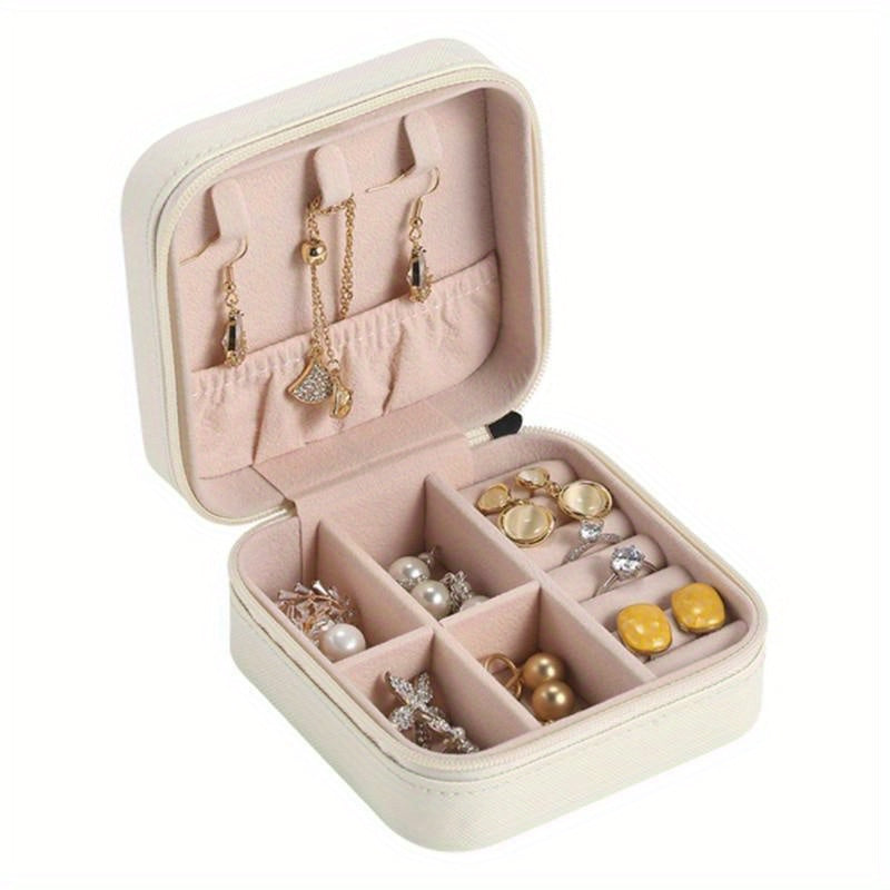 Small Portable Jewelry Box for Rings Necklaces and Studs Gift for Women and Mom
